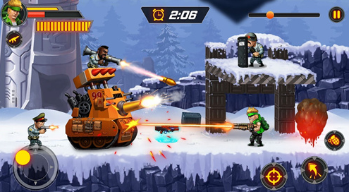 金属枪士兵射击