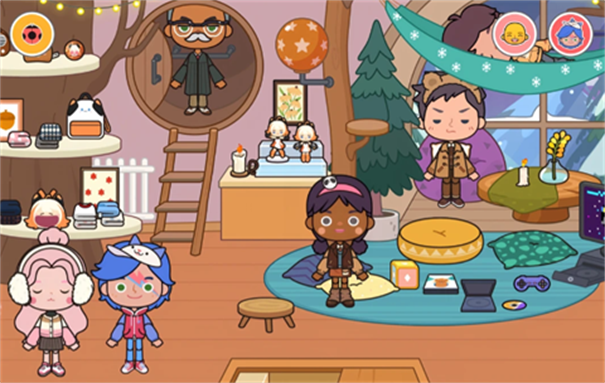 米加小镇雪山树屋